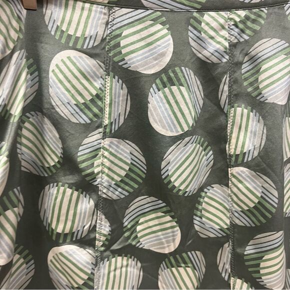 Amanda Smith midi Green Polka Dot silk Skirt  Sz 14 - Picture 2 of 5